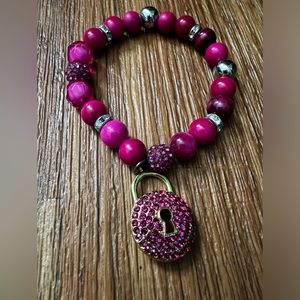 Pink Bracelet with Lock Charm - NO LONGER AVAILABLE